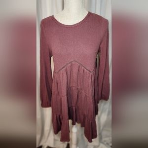 NWT Doe & Rae Lantern Sleeve Ruffle Dress Size Small